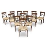 A COMPOSITE SET OF TWELVE MAHOGANY DINING CHAIRS Five Regency and seven of a later date (12)