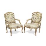 A PAIR OF LOUIS XV GILTWOOD FAUTEUILSStamped Jean-Nicholas Blanchard (2)