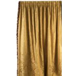 EIGHT PAIRS OF GOLD DAMASK CURTAINSBy Rubelli, late 20th century (8)
