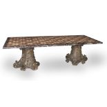 AN ITALIAN SPECIMEN MARBLE PARQUETRY DINING TABLE Second half 20th century