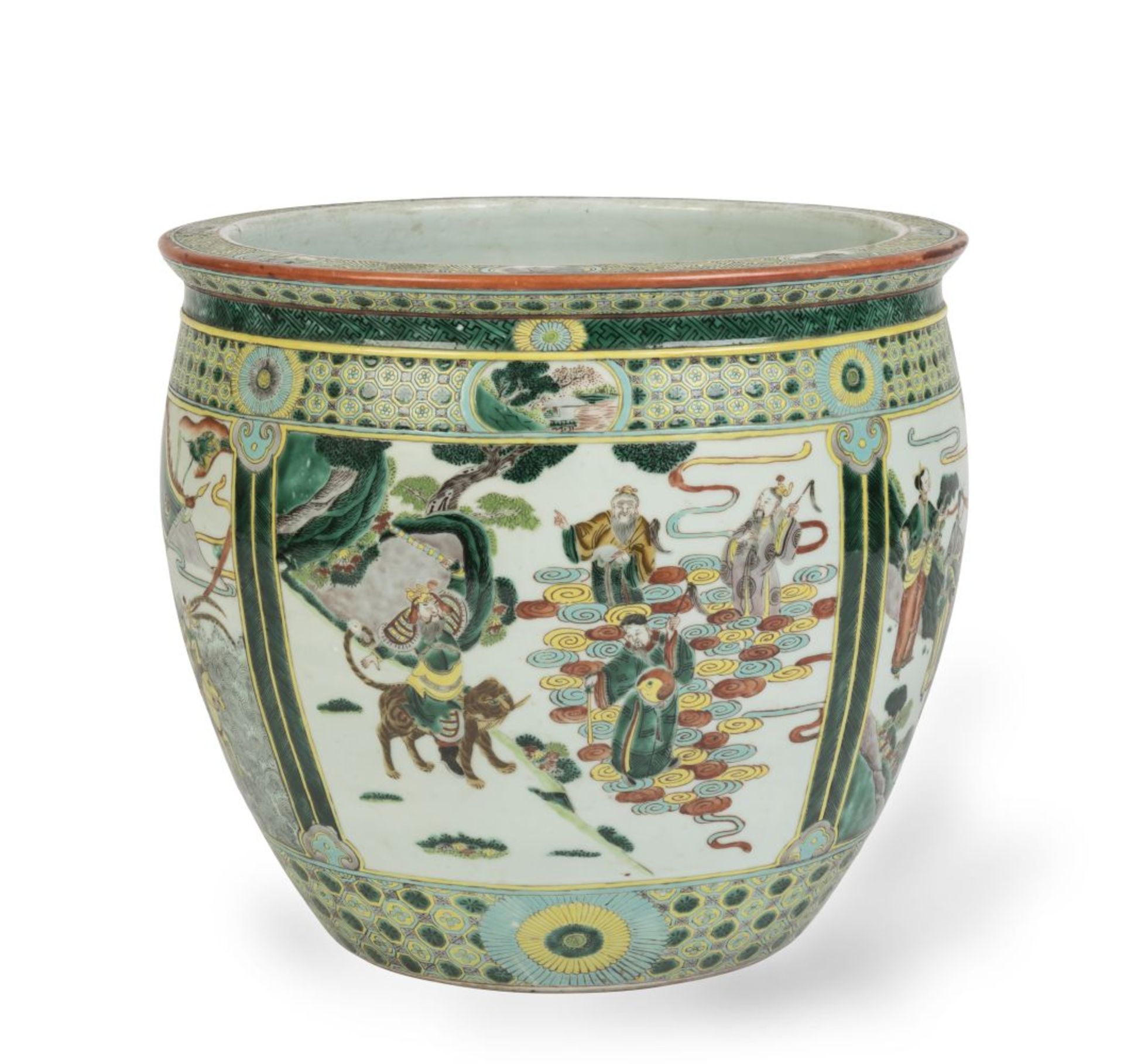 A CHINESE FAMILLE VERTE FISH BOWL Late 19th century