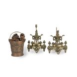 A PAIR OF 19TH CENTURY FRENCH BRASS CHENETS (3)