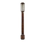 A MAHOGANY BOW-FRONT STICK BAROMETER Dolland, London, circa 1830