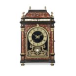 A LOUIS XIV EBONISED, TORTOISESHELL AND 'BOULLE' MARQUETRY 'RELIGIEUSE' BRACKET CLOCK By Balthaza...