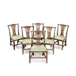 A SET OF SIX GEORGE III MAHOGANY DINING CHAIRS (6)