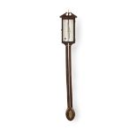 A 19TH CENTURY MAHOGANY MERCURY STICK BAROMETER