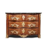 A LOUIS XV GILT-BRONZE ROSEWOOD COMMODE EN ARBELETEFirst half 18th century