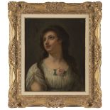 Follower of Jean Baptiste Greuze (Tournus 1725-1805 Paris) Portrait of a lady, half-length, in a ...