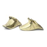 A PAIR OF SPANISH COLONIAL 'CONQUISTADOR' BRASS STIRRUPS 19th century (2)