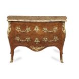 A LOUIS XV ORMOLU-MOUNTED BOIS SATINE, KINGWOOD AND ROSEWOOD BOMBE COMMODEby Martin-&#201;tienne ...