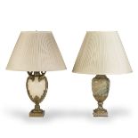 TWO LOUIS XVI STYLE ORMOLU-MOUNTED TABLE LAMPS Late 19th century