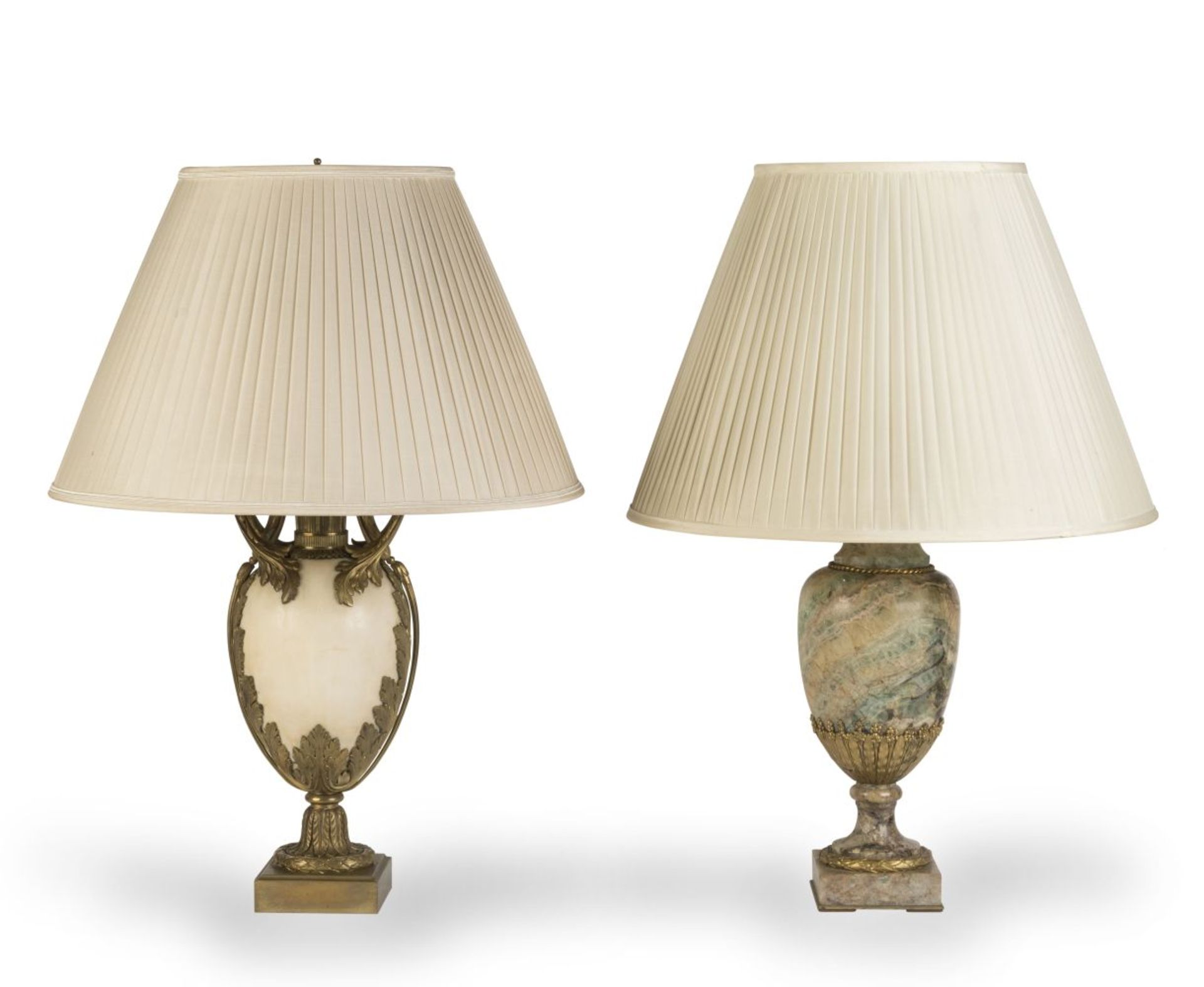 TWO LOUIS XVI STYLE ORMOLU-MOUNTED TABLE LAMPS Late 19th century