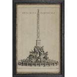 A COLLECTION OF FIVE OLD MASTER ENGRAVINGS OF ROME Including the view of Palazzo Albani, triumpha...