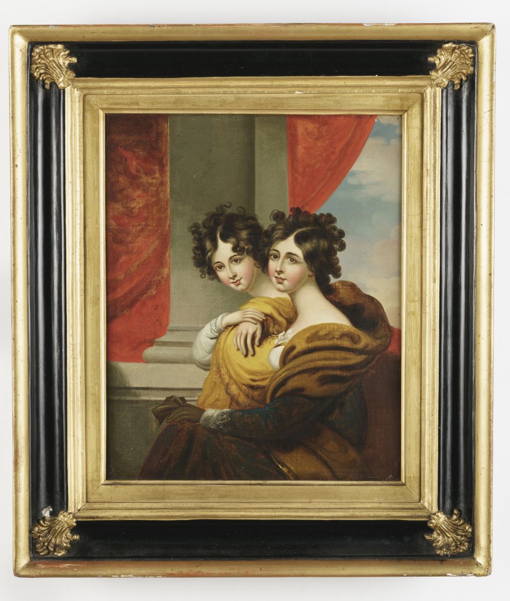 Circle of Reverend Matthew William Peters (British, 1741-1814) Two sisters, seated, half length,...