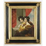 Circle of Reverend Matthew William Peters (British, 1741-1814) Two sisters, seated, half length,...