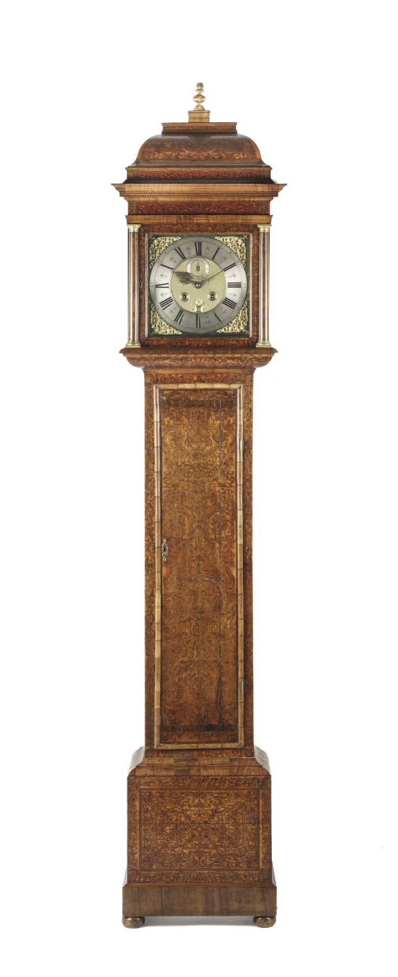 A MONTH-GOING WALNUT AND SEAWEED MARQUETRY LONGCASE CLOCK Jonathan Lowndes, London, circa 1710