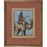 LUNT ROBERTS (1894-1981) Berber rifelman on a camel