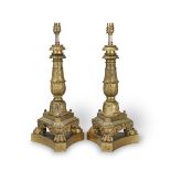 A PAIR OF LOUIS PHILLIP GILT-BRONZE TABLE LAMPS19th century (2)