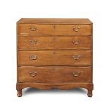 A CHINESE EXPORT SOLID SATINWOOD CHEST-OF-DRAWERS19th century