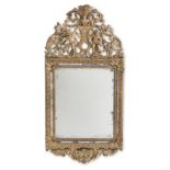 A FINE LOUIS XIV CARVED GILTWOOD MIRROR
