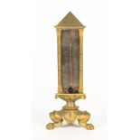 A FRENCH GILT-BRONZE DESK COMPENDIUM THERMOMETER, LETTER RACK AND CALENDARBy Gohin Pere et Fils a...