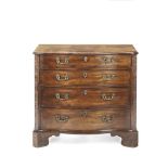 A GEORGE III MAHOGANY SERPENTINE FORM CHEST