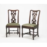 A PAIR OF GEORGE II 'RED WALNUT' DINING CHAIRSPossibly Irish (2)
