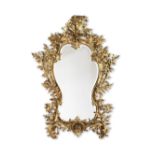 AN ITALIAN CARVED GILTWOOD MIRRORMid-19th century