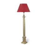 A LARGE BRASS COLUMNAR LAMP