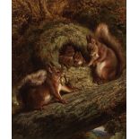 Samuel John Carter, ROI (British, 1835-1892) A scurry of squirrels