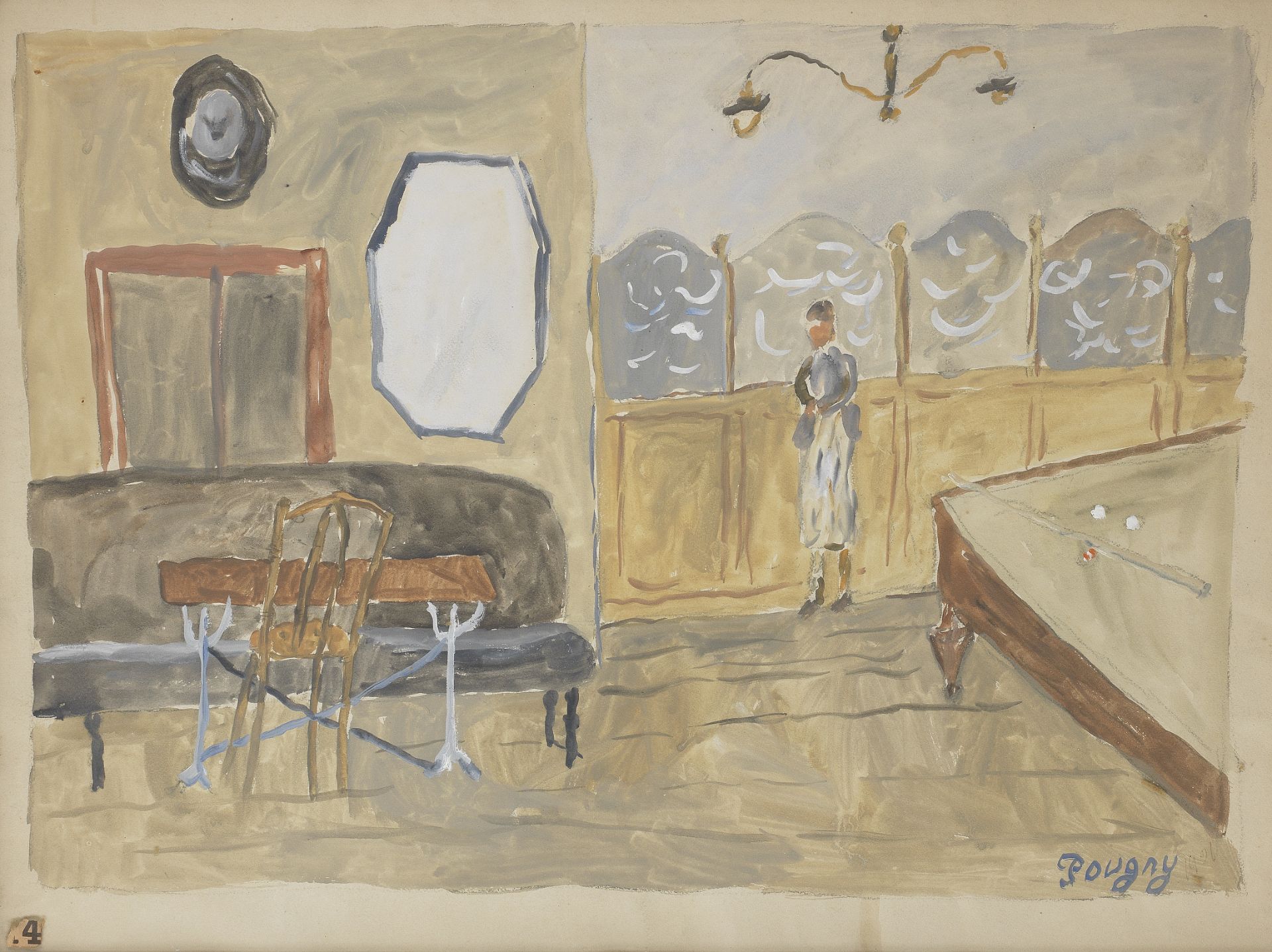 Jean Pougny (French, 1894-1956) Salle de billard