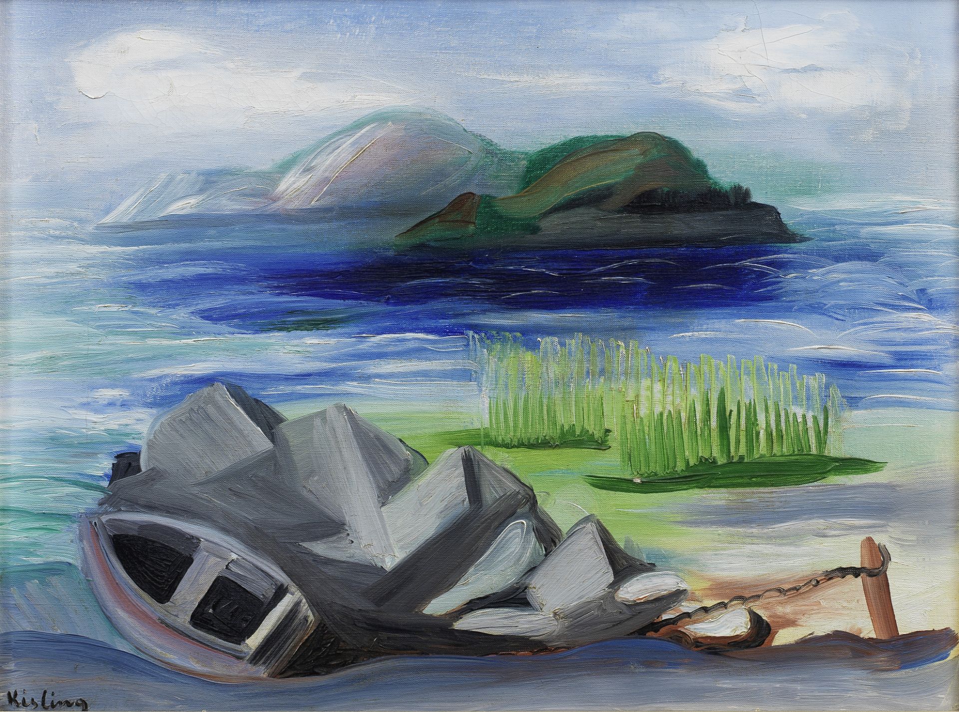 Mo&#239;se Kisling (Polish/French, 1891-1953) Barque sur le rivage (1927)