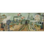 Jean Pougny (French, 1894-1956) Paysage de Paris (La Ligne de Chemin de Fer)
