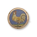 A micromosaic brooch of a cockerel, 19th century