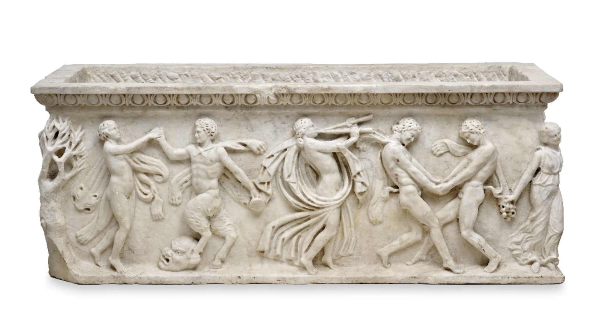 An Italian carved white marble sarcophagus, in the antique taste probably late 18th / early 19th ... - Image 4 of 5