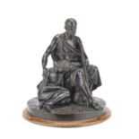 After Antoine Denis Chaudet (French, 1763-1810): A patinated bronze figural group of Belisarius a...