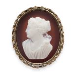 An agate cameo brooch, third quarter of the 19th century