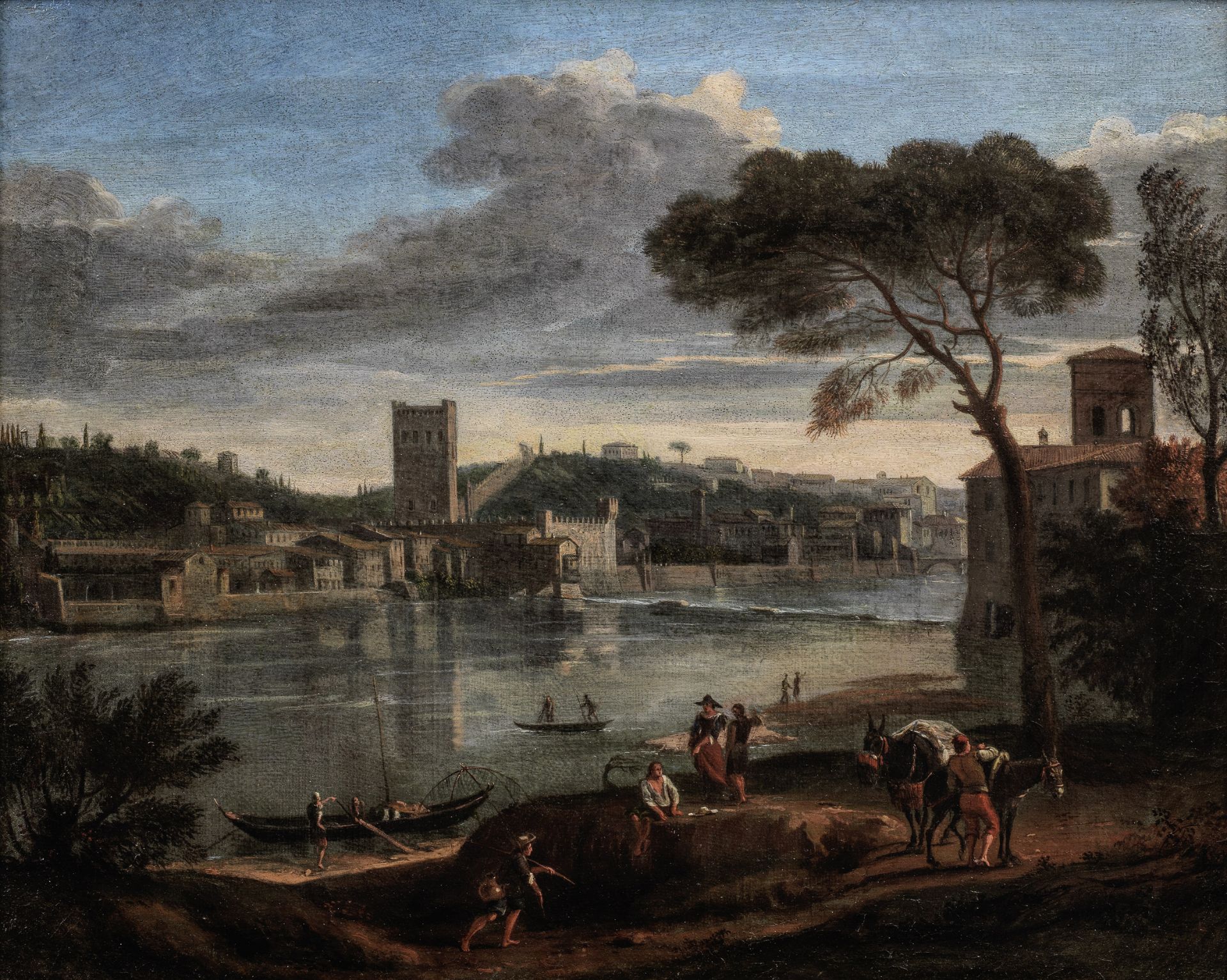 Gaspar van Wittel, called Vanvitelli (Dutch, circa 1653-1736) Florence, a view of the Arno at the...