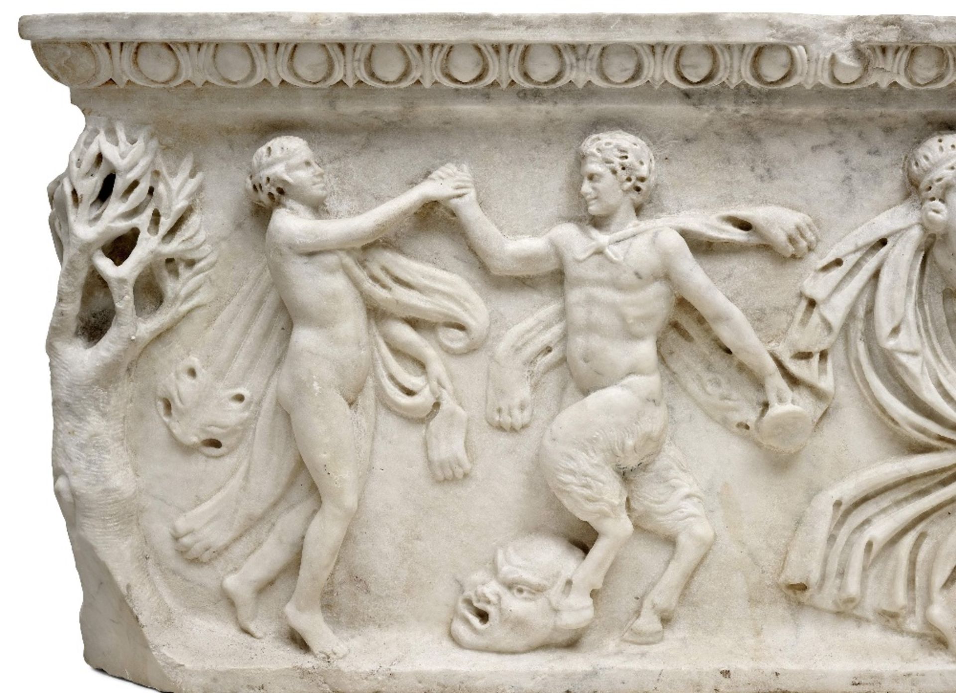 An Italian carved white marble sarcophagus, in the antique taste probably late 18th / early 19th ... - Image 5 of 5