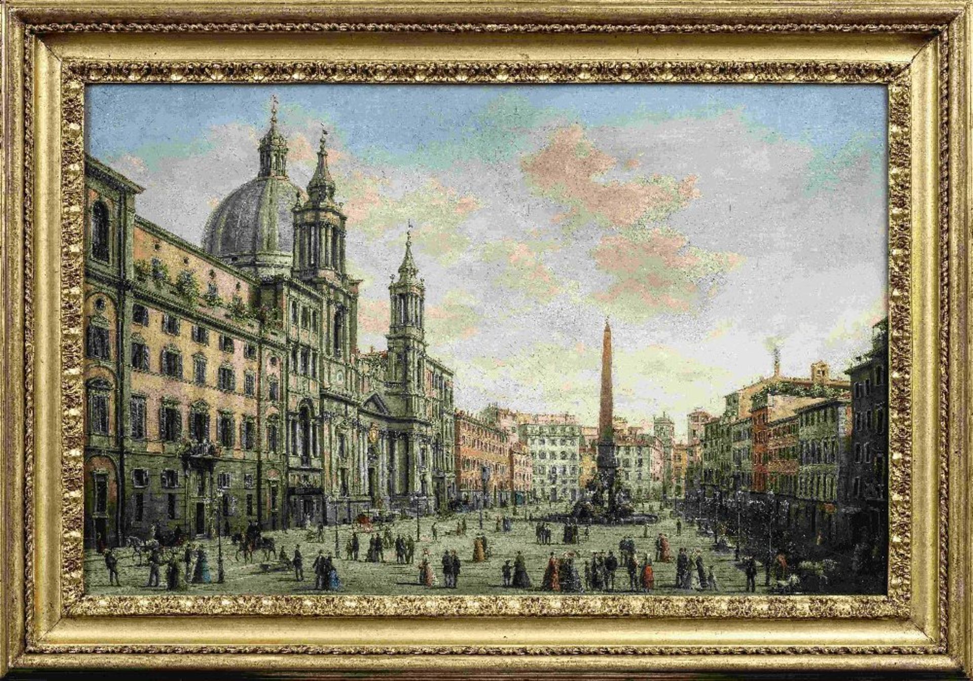 Giuseppe Bison (Italian, 1809-circa 1883) A view of the Piazza Navona, Rome - Image 2 of 3