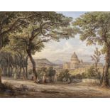Rudolph M&#252;ller (Swiss, 1802-1885) A panoramic view of Rome with St Peter's Basilica