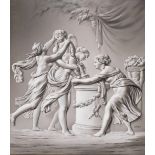 A large Meissen plaque imitating a marble relief, 19th century