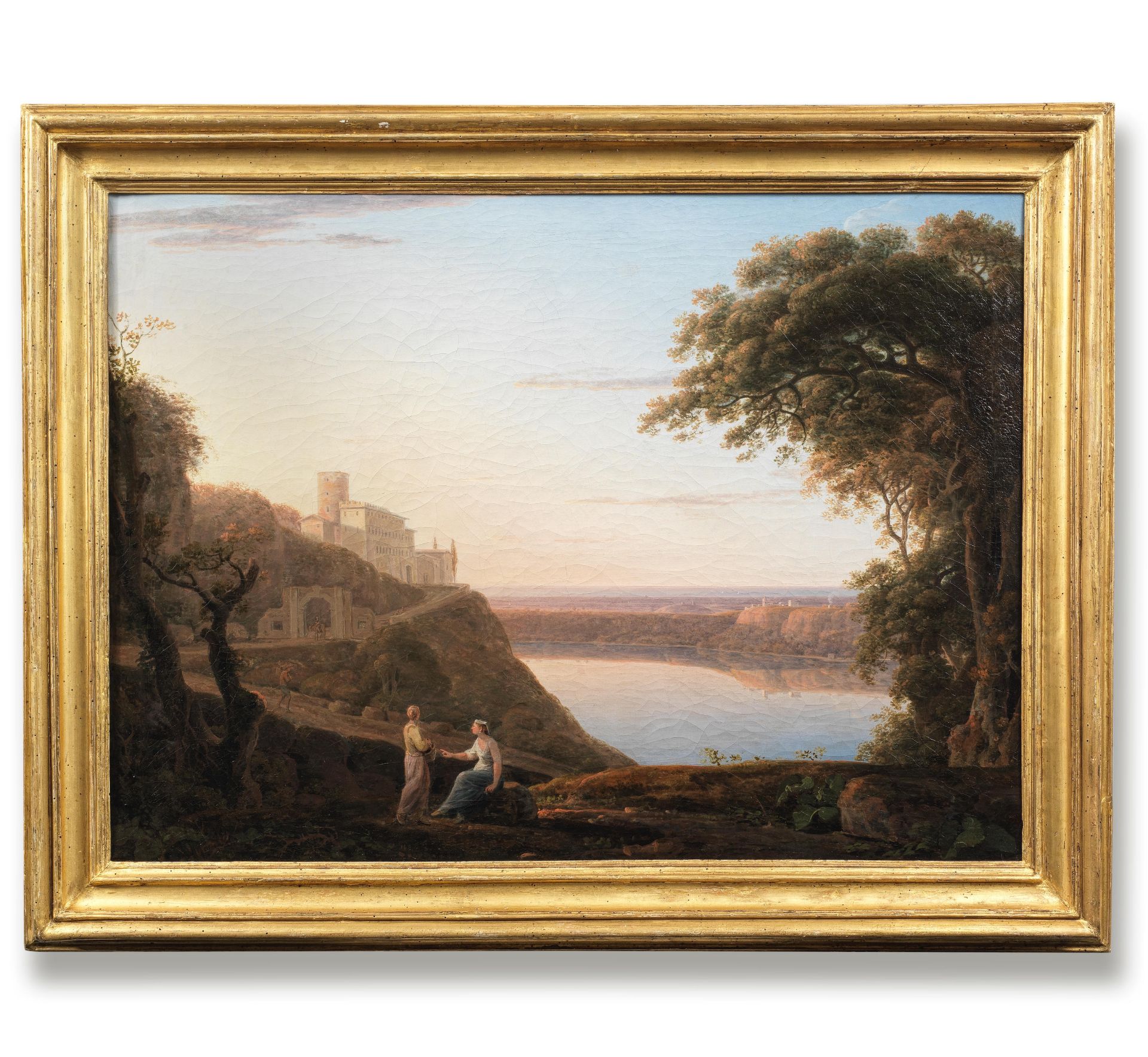 Jacob More (British, circa 1740-1793) A view of Lake Nemi, anciently called Speculum Dianae