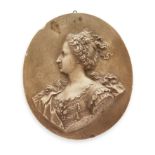 Jean-Baptiste Nini (Italian, 1717-1786): A terracotta medallion of Queen Marie Antoinette, circa ...