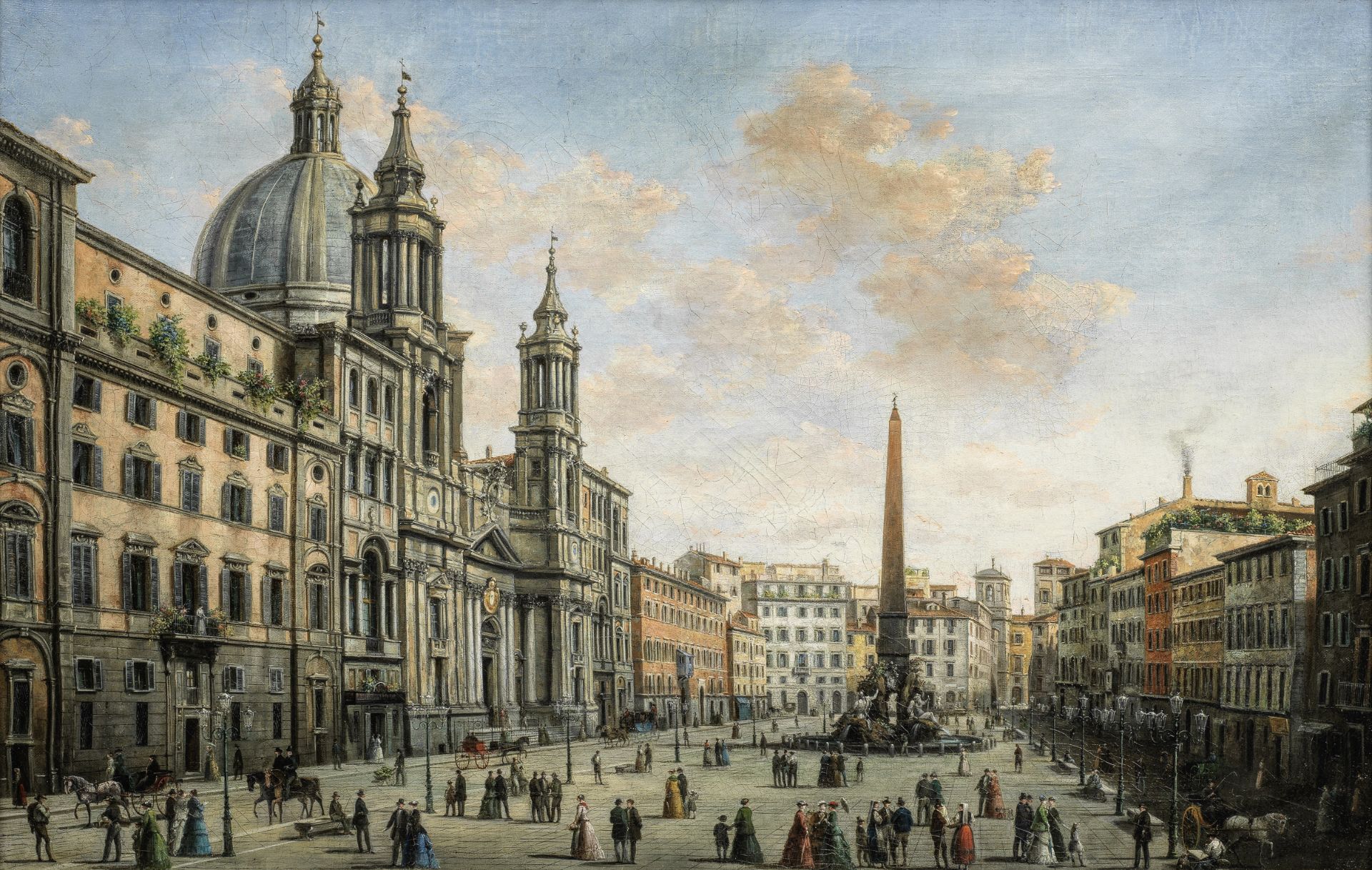 Giuseppe Bison (Italian, 1809-circa 1883) A view of the Piazza Navona, Rome