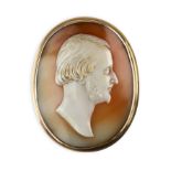 Attributed to Tommaso Saulini (Italian 1793-1864): A shell cameo brooch, mid-19th century