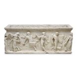 An Italian carved white marble sarcophagus, in the antique taste probably late 18th / early 19th ...