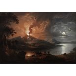 Sebastian Pether (British, 1790-1844) Vesuvius erupting by moonlight