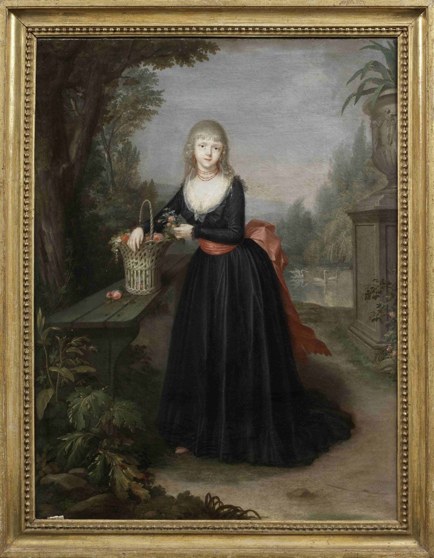 Augusto Nicodemo (German, born 1763- late 18th Century) Portrait of a young woman in the grounds ... - Bild 2 aus 3