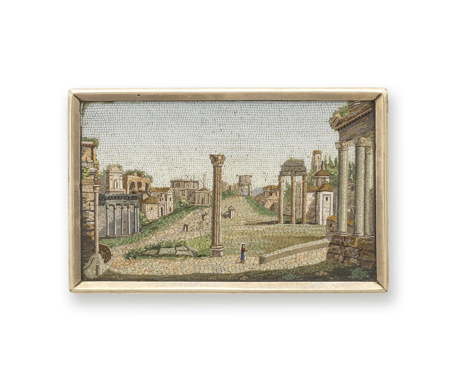 A micromosaic plaque of the Roman Forum, early 19th century